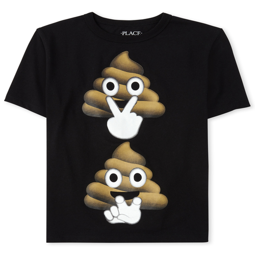 

s Boys Swirl Emoji Graphic Tee - Black T-Shirt - The Children's Place