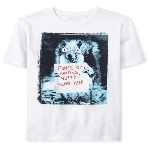 

Boys Boys Squirrel Graphic Tee - White T-Shirt - The Children's Place