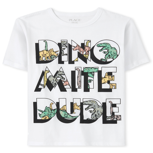

Boys Boys Dino Matching Graphic Tee - White T-Shirt - The Children's Place