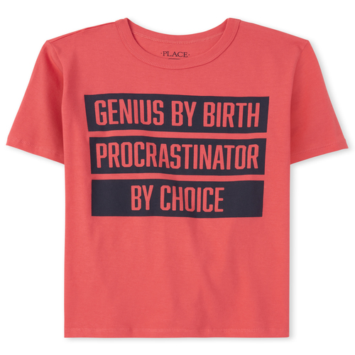 

s Boys Procrastinator Graphic Tee - Orange T-Shirt - The Children's Place