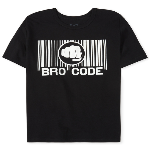 

Boys Boys Glow Bro Code Graphic Tee - Black T-Shirt - The Children's Place