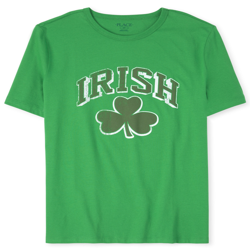 

s Mens Matching Family Shamrock Graphic Tee - Green T-Shirt - The Children's Place
