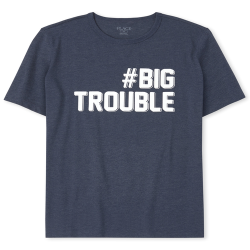 

s Mens Dad And Me Trouble Matching Graphic Tee - Blue T-Shirt - The Children's Place