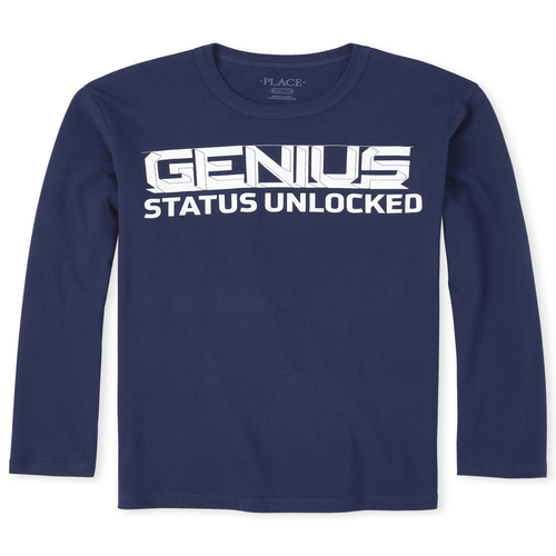 

Boys Boys Genius Graphic Tee - Blue T-Shirt - The Children's Place