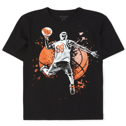 

Boys Boys Basketball Graphic Tee - Black T-Shirt - The Children's Place