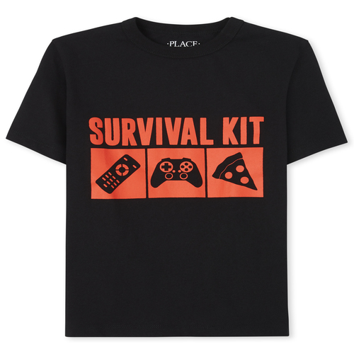 

s Boys Survival Kit Graphic Tee - Black T-Shirt - The Children's Place