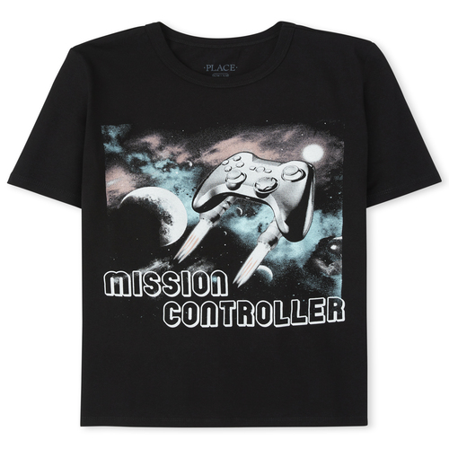

s Boys Space Video Game Graphic Tee - Black T-Shirt - The Children's Place