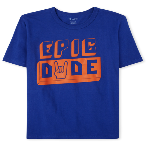 

Boys Boys Epic Dude Graphic Tee - Blue T-Shirt - The Children's Place