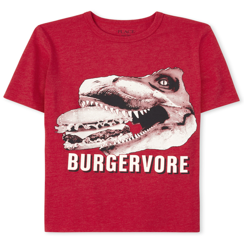

s Boys Dino Burger Graphic Tee - Red T-Shirt - The Children's Place