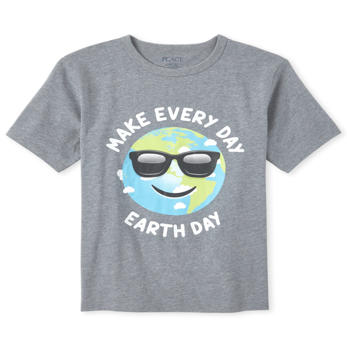 

s Boys Earth Day Matching Graphic Tee - Gray T-Shirt - The Children's Place