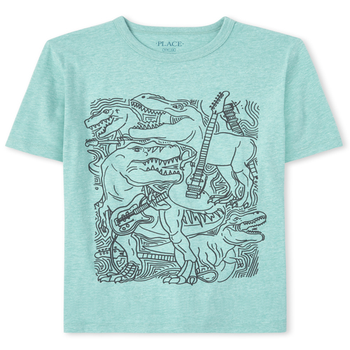 

s Boys Guitar Dino Graphic Tee - Green T-Shirt - The Children's Place