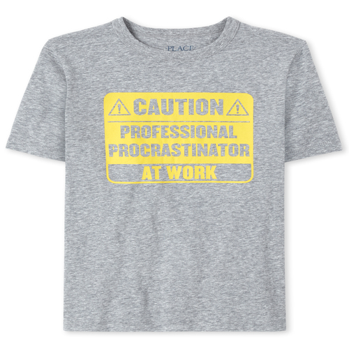 

s Boys Procrastinator Graphic Tee - Gray T-Shirt - The Children's Place