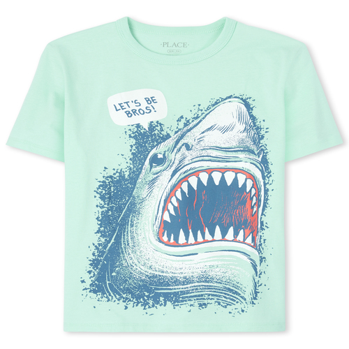 

s Boys Shark Graphic Tee - Green T-Shirt - The Children's Place