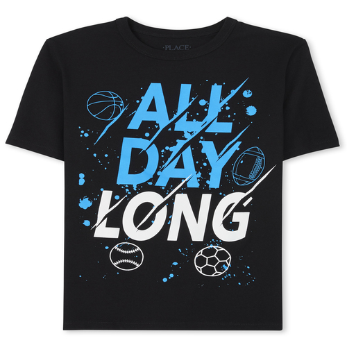 

s Boys Sports Graphic Tee - Black T-Shirt - The Children's Place