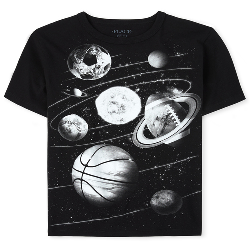 

s Boys Space Sports Graphic Tee - Black T-Shirt - The Children's Place