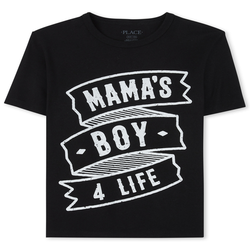 

Boys Boys Mama's Boy Graphic Tee - Black T-Shirt - The Children's Place