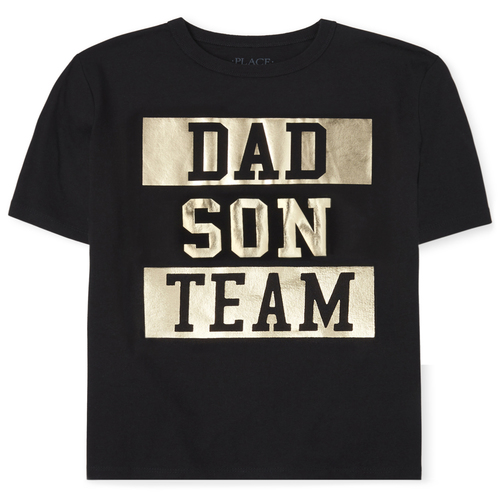 

s Boys Matching Family Foil Team Graphic Tee - Black T-Shirt - The Children's Place