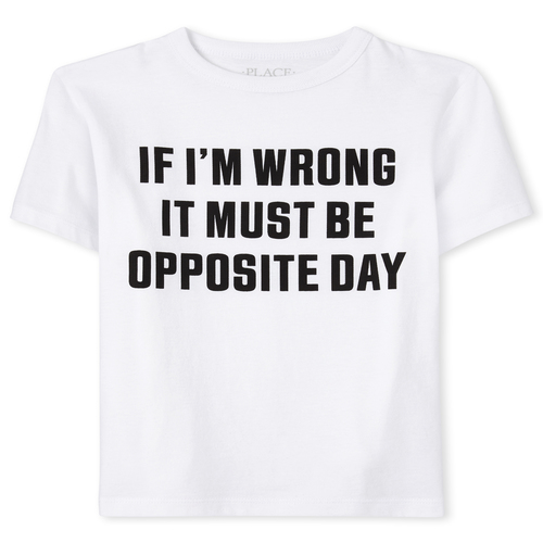 

Boys Boys Opposite Day Graphic Tee - White T-Shirt - The Children's Place