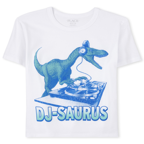 

s Boys Dj Dino Graphic Tee - White T-Shirt - The Children's Place