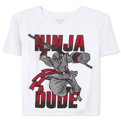 

s Boys Ninja Graphic Tee - White T-Shirt - The Children's Place