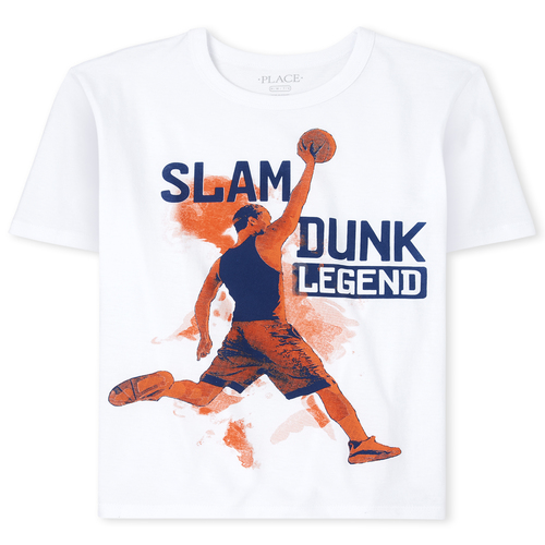 

s Boys Basketball Graphic Tee - White T-Shirt - The Children's Place