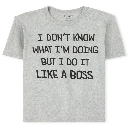 

s Boys Like A Boss Graphic Tee - Gray T-Shirt - The Children's Place