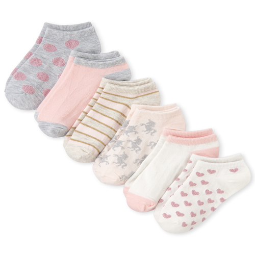 

Girls Unicorn Ankle Socks 6-Pack - Pink - The Children's Place