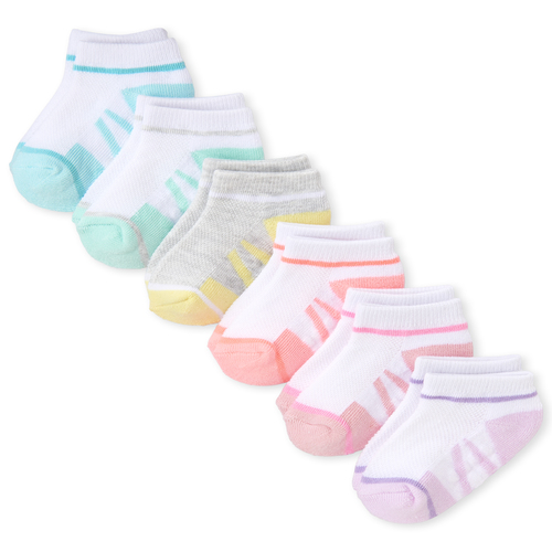 

s Toddler Athletic Ankle Socks 6-Pack - White - The Children's Place