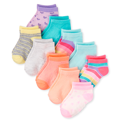 

s Toddler Striped Ankle Socks 10-Pack - Multi - The Children's Place
