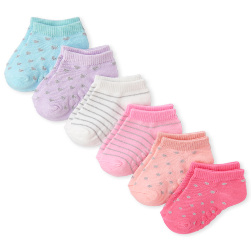 

s Toddler Glitter Ankle Socks 6-Pack - Multi - The Children's Place