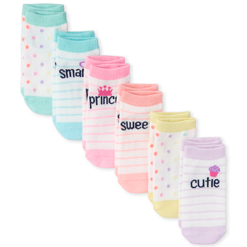 

s Toddler Princess Ankle Socks 6-Pack - White - The Children's Place