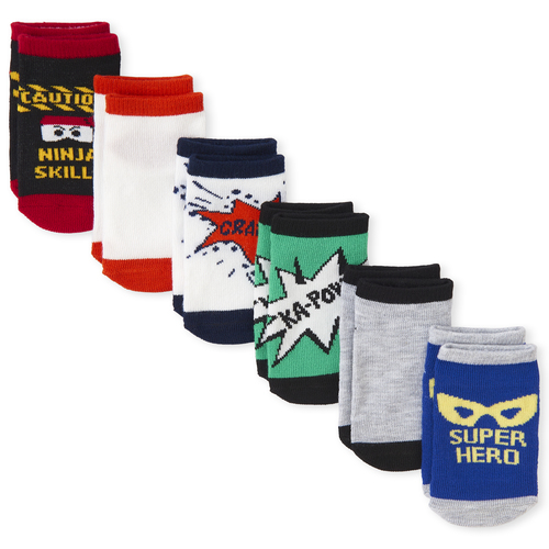 

s Toddler Boys Ninja Ankle Socks 6-Pack - Multi - The Children's Place