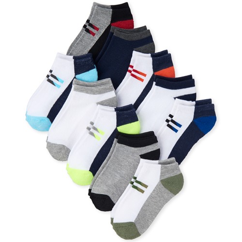 

Boys Boys Striped Cushioned Ankle Socks 10-Pack - Multi - The Children's Place