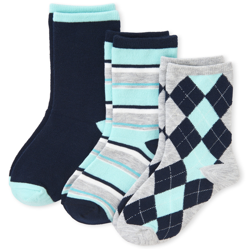 

Boys Boys Argyle Matching Crew Socks 3-Pack - Green - The Children's Place