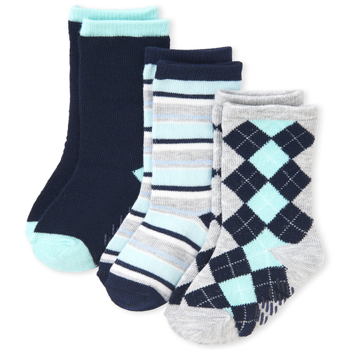 

s Toddler Boys Argyle Matching Crew Socks 3-Pack - Green - The Children's Place