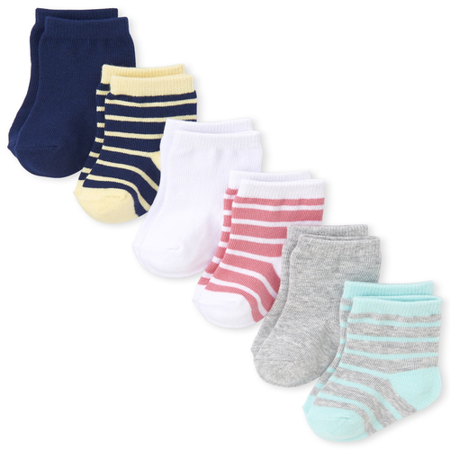 

Newborn Baby Boys Striped Midi Socks 6-Pack - Multi - The Children's Place