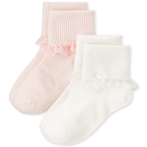 

s Ruffle Turn Cuff Socks 2-Pack - Pink - The Children's Place