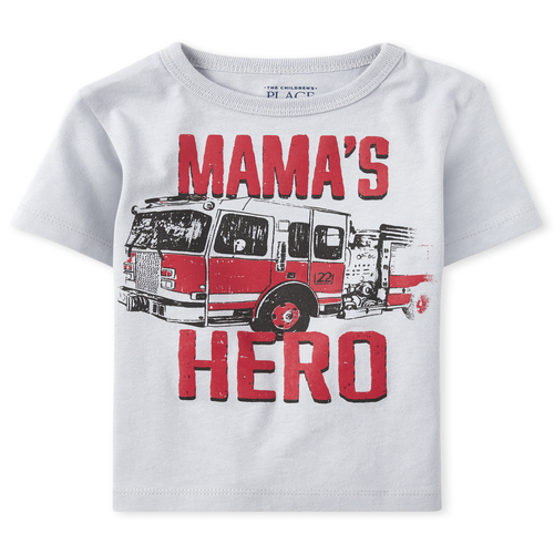 

s Baby And Toddler Boys Mama's Hero Graphic Tee - Gray T-Shirt - The Children's Place
