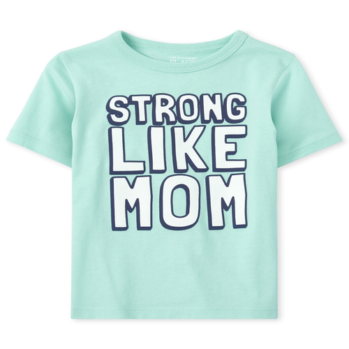

s Baby And Toddler Boys Strong Mom Graphic Tee - Green T-Shirt - The Children's Place
