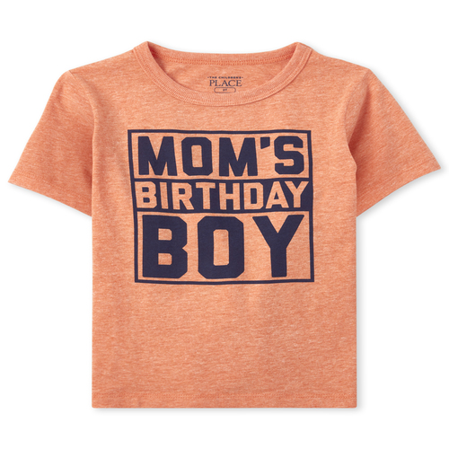 

s Baby And Toddler Boys Mom's Birthday Boy Graphic Tee - Orange T-Shirt - The Children's Place