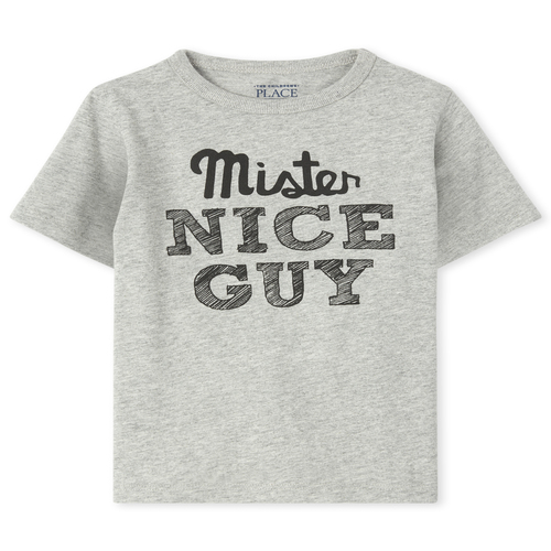 

s Baby And Toddler Boys Nice Guy Graphic Tee - Gray T-Shirt - The Children's Place