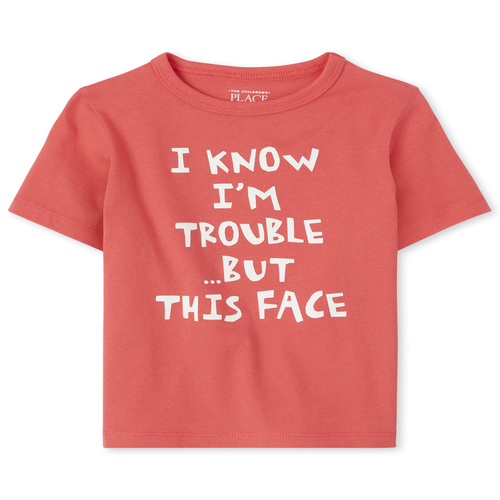 

s Baby And Toddler Boys Trouble Graphic Tee - Orange T-Shirt - The Children's Place