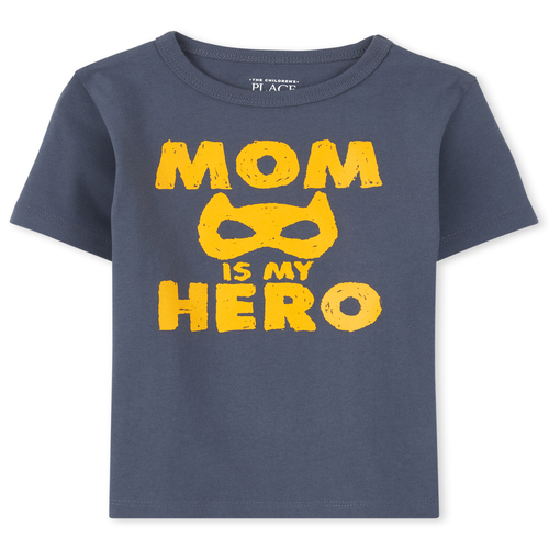 

s Baby And Toddler Boys Mom Hero Graphic Tee - Gray T-Shirt - The Children's Place