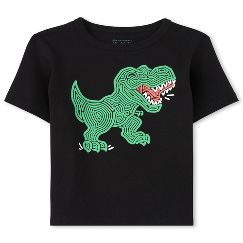 

s Baby And Toddler Boys Dino Graphic Tee - Black T-Shirt - The Children's Place