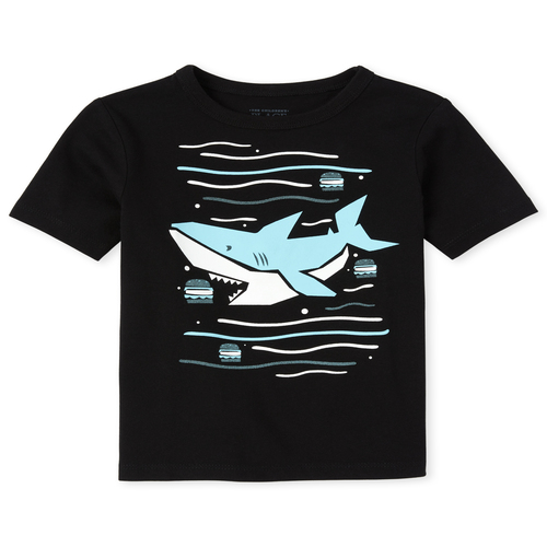 

s Baby And Toddler Boys Shark Graphic Tee - Black T-Shirt - The Children's Place