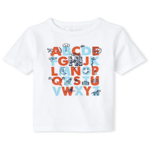 

s Baby And Toddler Boys Alphabet Doodle Graphic Tee - White T-Shirt - The Children's Place