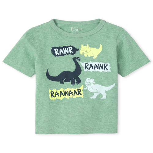 

s Baby And Toddler Boys Dino Graphic Tee - Green T-Shirt - The Children's Place