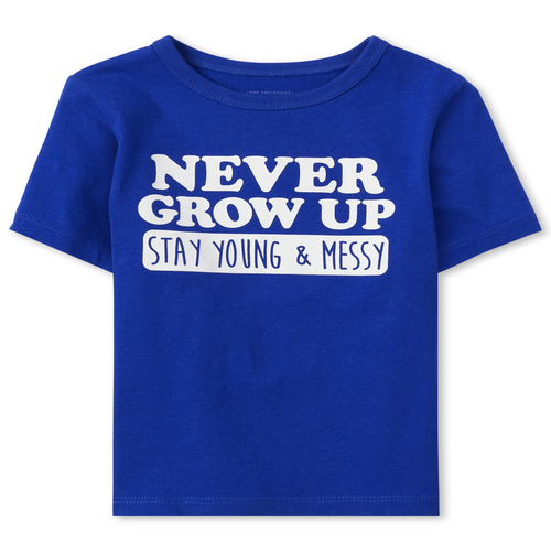 

s Baby And Toddler Boys Never Grow Up Graphic Tee - Blue T-Shirt - The Children's Place