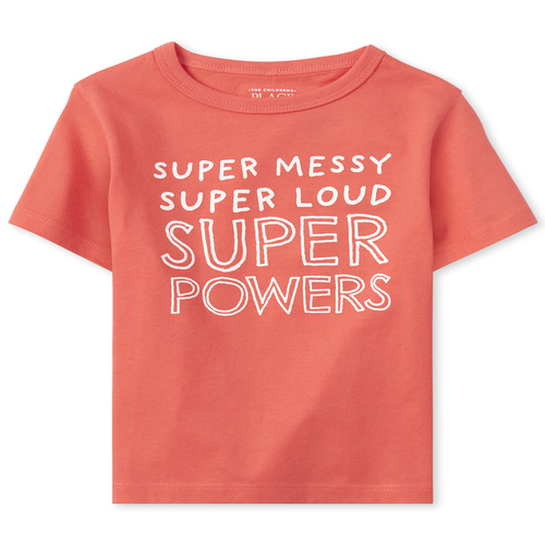 

s Baby And Toddler Boys Super Powers Graphic Tee - Orange T-Shirt - The Children's Place