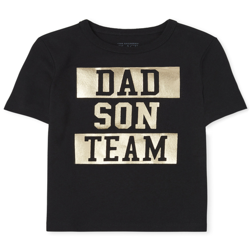 

s Baby And Toddler Boys Matching Family Foil Team Graphic Tee - Black T-Shirt - The Children's Place
